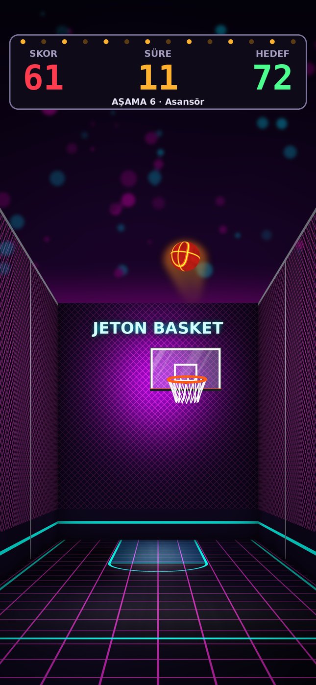 Jeton Basket oyun ekranı