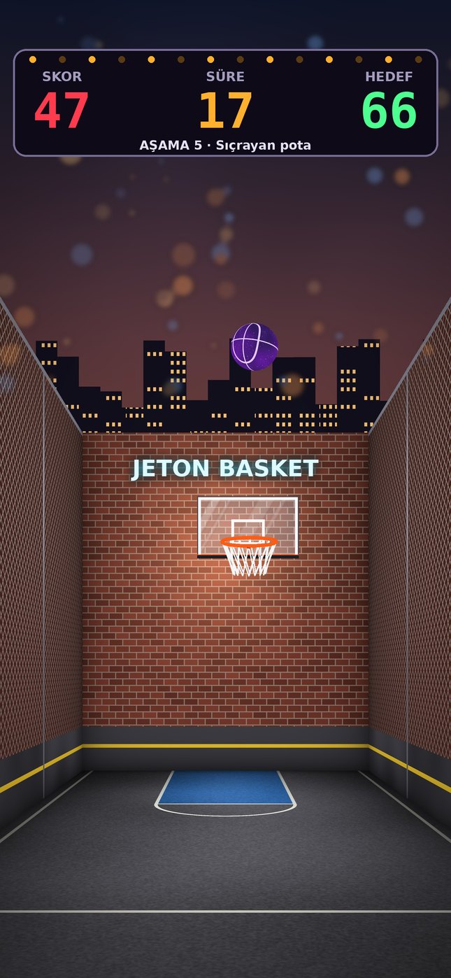 Jeton Basket oyun ekranı